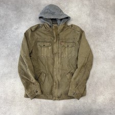 Levi's Field Jacket Mens Medium Biker Fleece Lined Coat, Green