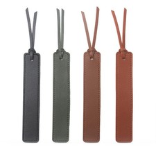 4Pcs Leather Bookmarks Long Strip Divider Bookmarks Portable Unisex Bookmarks