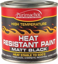 Everbuild Matt Black Heat Resistant Paint Fire Oven Stove Engine Exhausts- 125ml