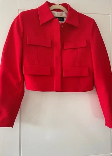 Zara red blazer pocket - blazer,