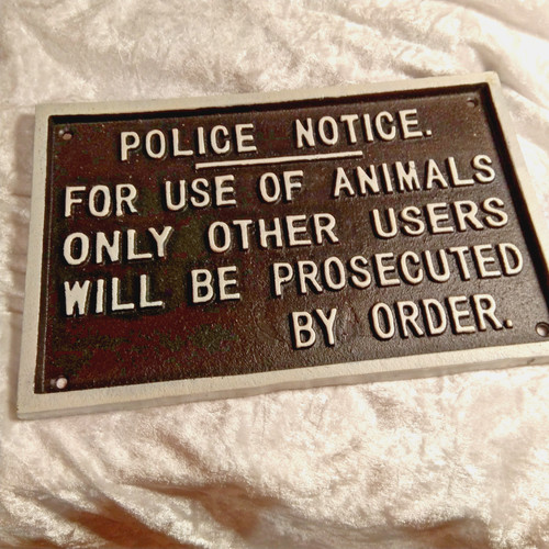 Police notice black white cast - black,