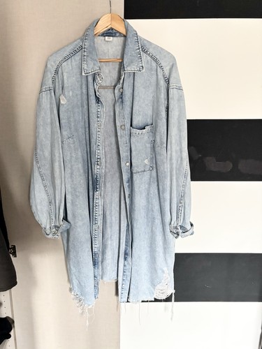 Oversized denim shirt - h&m,