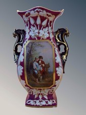 LRG OLD PARIS VASE FLORALS