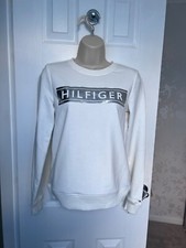 Beautiful White and Silver Tommy Hilfiger Women’s Ladies Jumper XS