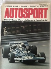 Autosport Magazine 22 April 1971 Stewart Tyrrell Wins Spanish F1 GP Le Mans Test