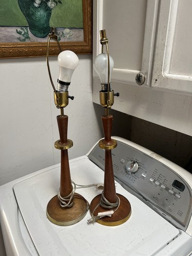 Mcm lamps wood and - and, brass
