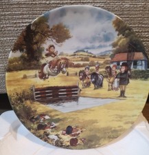 THELWELL PONIES PLATE The Water Jump ROYAL WORCESTER FOR  DANBURY 1976 PERFECT