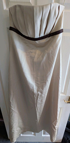 Ivory satin strapless - satin,