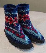 Vintage 70s Hand Knit Slipper