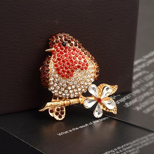 Red breast robin bird crystal - robin,