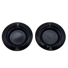 Vintage Round Black Glass