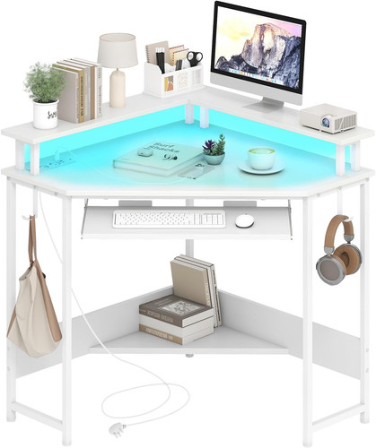 Corner desk with charging - desk,