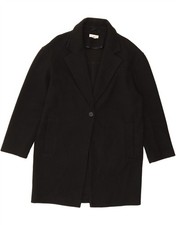 TOPSHOP Womens Oversized Overcoat UK 10 Small Black Wool BG10