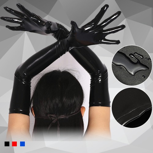 Women sexy latex long gloves - latex,