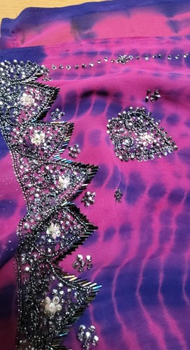 Georgette material purple - georgette, purple/pink