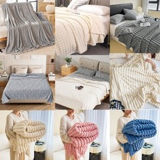 Chunky Fleece Throw Over Bed