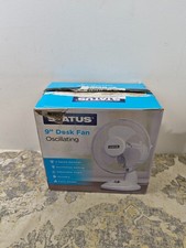 Status Desk Fan, 9 Inch Oscillating Portable Fan, 2 Speed Adjustable, White, S9D