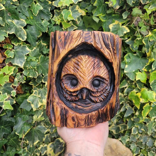 Chainsaw carved owl nook - owl,