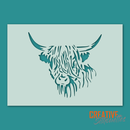 Highland cow stencil - highland,