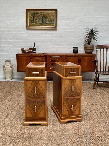 Art deco walnut bedside - art,
