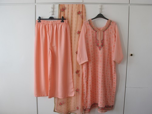 Bollywood peach fabric - bollywood,