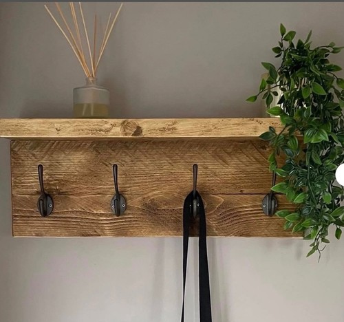 Wooden coat rack - wooden, wall