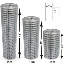 Welded Wire Mesh 1"x1" Galvanised Fence Aviary Rabbit Hutch Chicken Run Coop Pet