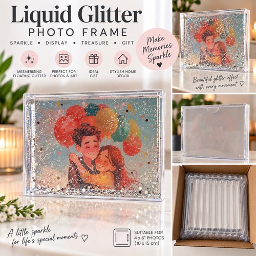 Liquid glitter photo frame - photo, for