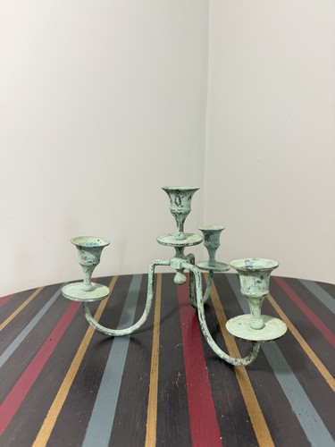 Vintage metal candle - vintage,