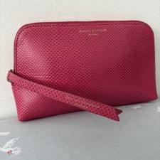 Aspinal of London Hot Pink Leather Pouch Makeup Bag