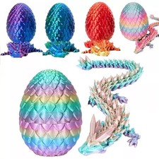 3D Printed Dragon in Egg Crystal Dragon Full Articulated Dragon Colourful Decor