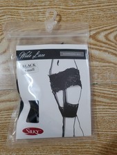 Black Lace Suspender Belt New Size 8-10