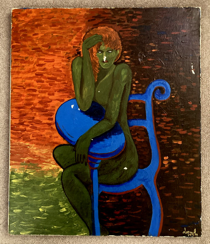 Figure with green skin - , and