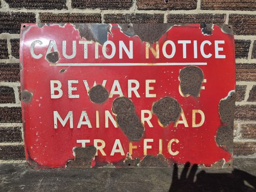 Vintage enamel road - road, works