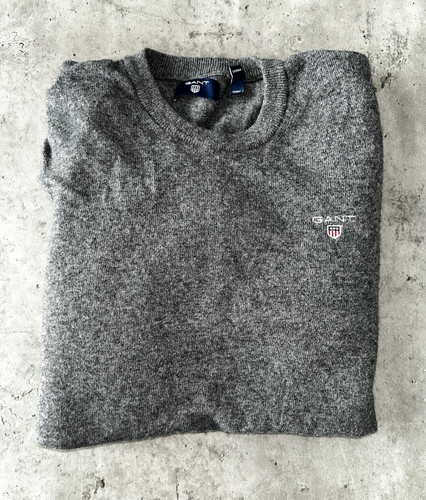 Gant men grey crew neck - neck, wool