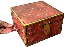 VINTAGE INDIAN JEWELLERY BOX VALUABLES BIKANER PAINTING SCHOOL RAJASTHAN 20th c