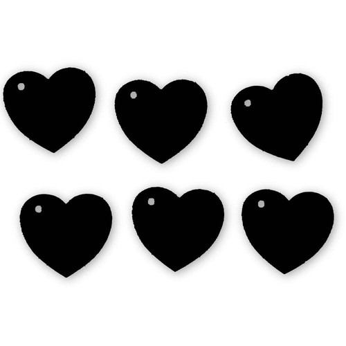 100 heart tags black - in,