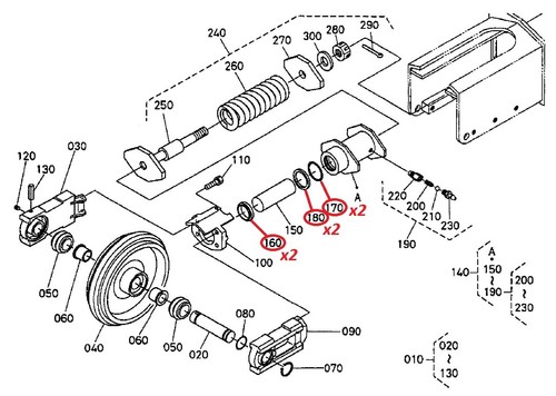Idler wheel cylinder - wheel, kit