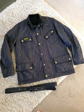 Stunning Barbour International Grasstrack Belt Quilted black Jacket Size XXL 