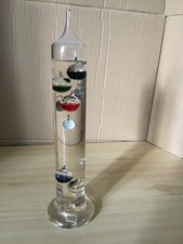 Galileo Thermometer Classic Glass Temperature Apparatus Desktop 33 cm tall