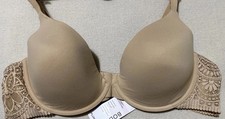 M&S BODY SUMPTUOUSLY SOFT UNDERWIRED PLUNGE BRA In ROSE QUARTZ NUDE Size 36A