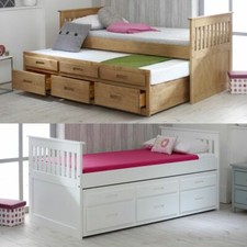 Wood guest bed - bed,, captains