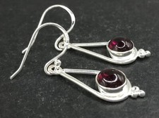 Garnet drop earrings solid