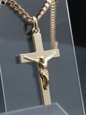 9ct gold crucifix - pendant,
