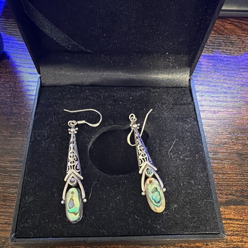 925 sterling silver - silver, abalone