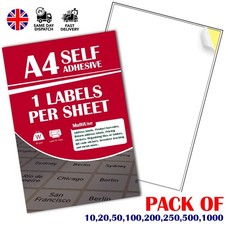 A4 LABELS PER SHEET SELF ADHESIVE STICKY A4 ADDRESS INKJET LASER COPIER PRINTER