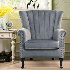 Shell Back Armchair Grey