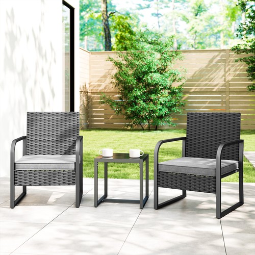 Rattan garden bistro set - garden, set,