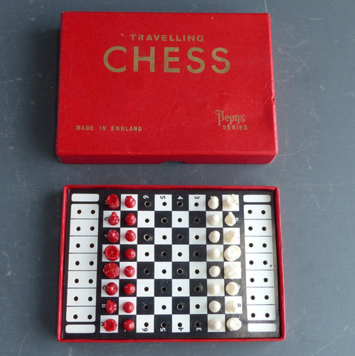 Vintage pepys travel chess set - chess,