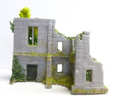TT gauge weathered derelict house / castle / priory building trees  TT120
